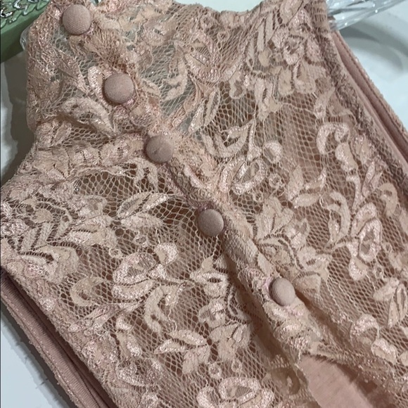 Nightcap Rose Pink Lace Victorian Open Back Mini Dress small cocktail 4 - Picture 9 of 11